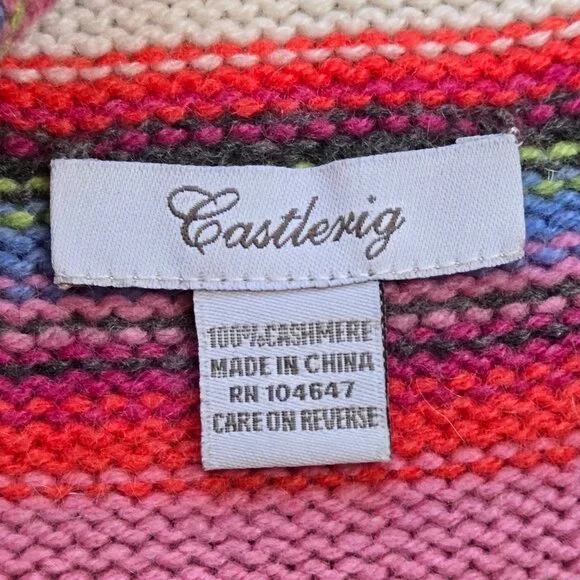 Striped Cashmere knit scarf colorful multicolor - Picture 3 of 9